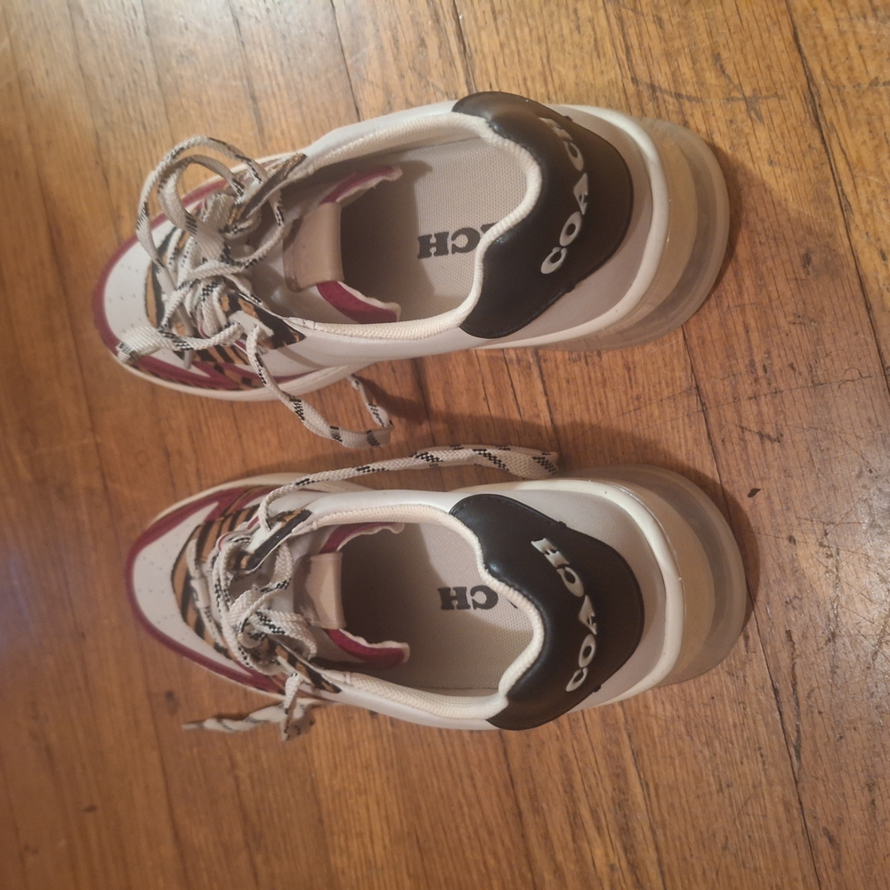 Coach Red and Black Sneakers Classic Athletic Design - Picture 4 of 5